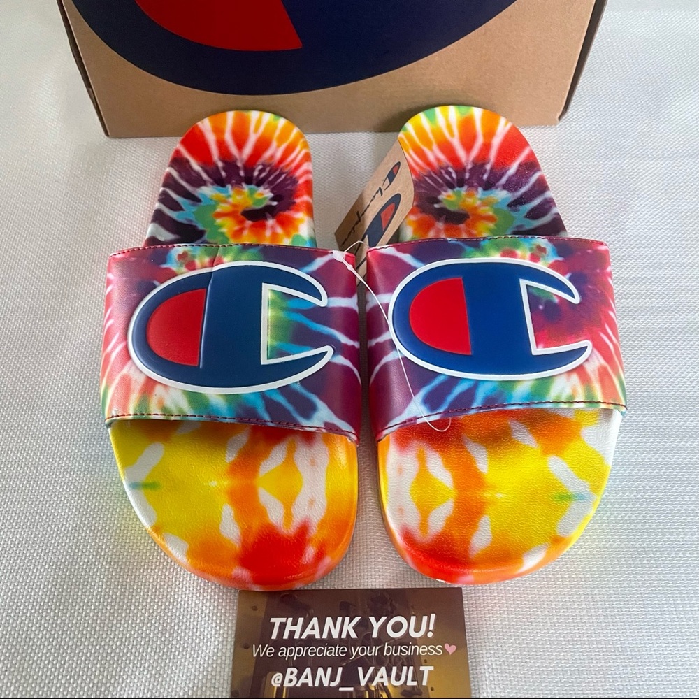 Champion IPO Tie Dye Slides Sandals Multi Color Mens size 6 and 11